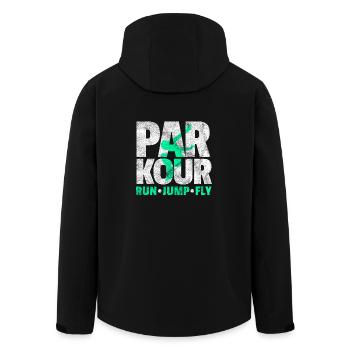Parkour Geschenk Le Parcour Freerunning - Recycelte Männer Softshell-Jacke von Stanley/Stella - Schwarz - Hinten - AI Model Male 185 light (185cm)
