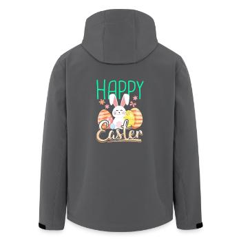Frohe Ostern Geschenk Osterhase Ostereier Comic - Recycelte Männer Softshell-Jacke von Stanley/Stella - Schwarz - Hinten - AI Model Male 185 light (185cm)