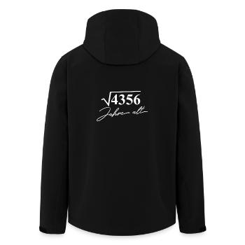 66. Geburtstag: Wurzel 4356 Jahre alt - weiß - Recycelte Männer Softshell-Jacke von Stanley/Stella - Schwarz - Hinten - AI Model Male 185 light (185cm)