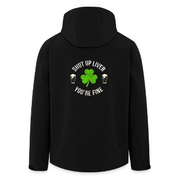 Shut Up Liver St. Patrick's Day T Shirt Gift - Men’s Recycled Softshell Jacket by Stanley/Stella - black - Back - AI Model Male 185 light (185cm)