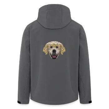 Golden Retriever Geometrisch - Recycelte Männer Softshell-Jacke von Stanley/Stella - Schwarz - Hinten - AI Model Male 185 light (185cm)