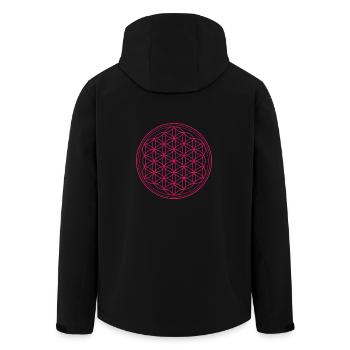 Flower of life pink - Men’s Recycled Softshell Jacket by Stanley/Stella - black - Back - AI Model Male 185 light (185cm)