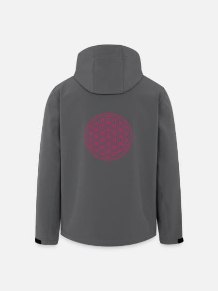 Flower of life pink - Men’s Recycled Softshell Jacket by Stanley/Stella - black