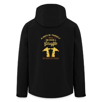 Always Be Yourself Unless You Can Be a Giraffe - Men’s Recycled Softshell Jacket by Stanley/Stella - black - Back - AI Model Male 185 light (185cm)