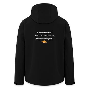 Bratwurstbratgerät Bratwurst Grillen Geschenk - Recycelte Männer Softshell-Jacke von Stanley/Stella - Schwarz - Hinten - AI Model Male 185 light (185cm)