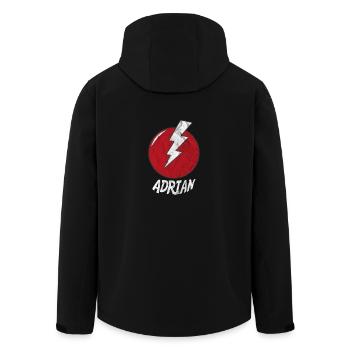 Lightning Name Shirt Superhero Superhero adrian - Men’s Recycled Softshell Jacket by Stanley/Stella - black - Back - AI Model Male 185 light (185cm)