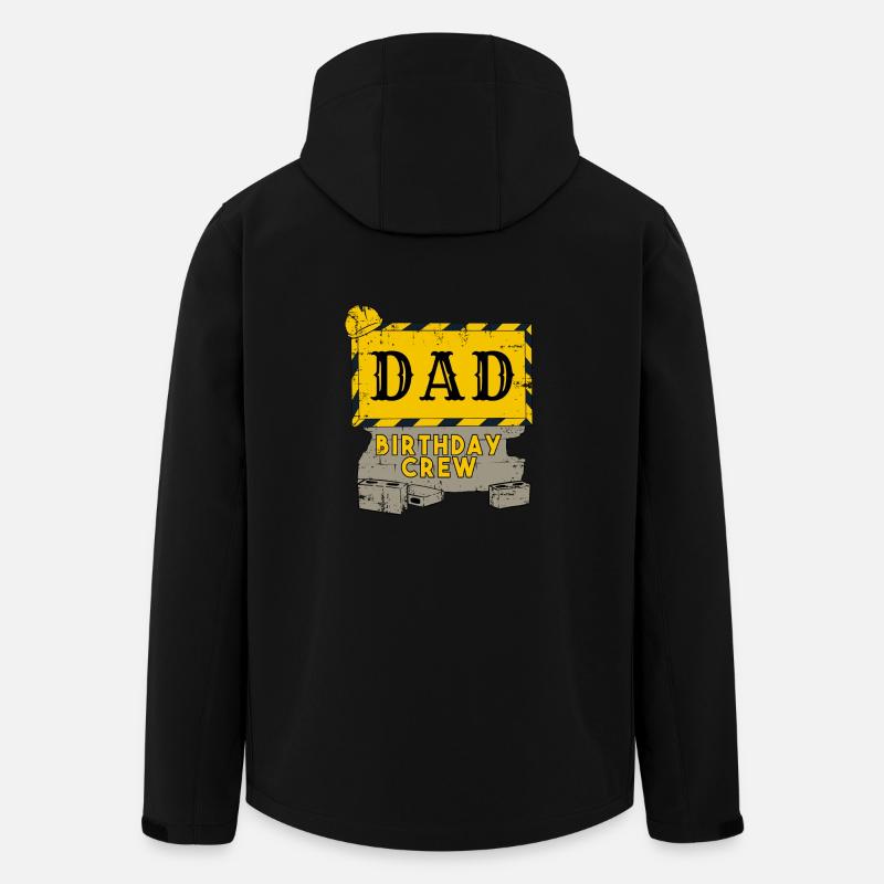 Papa Père Anniversaire Équipe Construction Chantier de construction - Veste softshell homme en polyester recyclé Stanley/Stella - noir