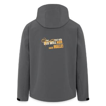 Der willl nur nach Malle - Recycelte Männer Softshell-Jacke von Stanley/Stella - Schwarz - Hinten - AI Model Male 185 light (185cm)