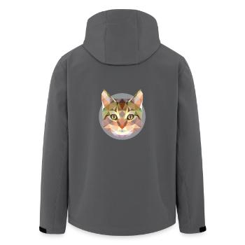 Katze, Katzenkopf modern - Recycelte Männer Softshell-Jacke von Stanley/Stella - Schwarz - Hinten - AI Model Male 185 light (185cm)