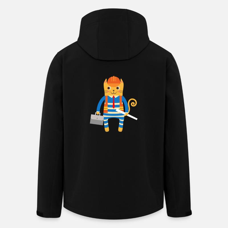 Ingenieur oder Architekt Katze - Recycelte Männer Softshell-Jacke von Stanley/Stella - Schwarz