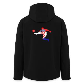 Fußball Bundesliga Sport Kroatien Flagge Spieler - Recycelte Männer Softshell-Jacke von Stanley/Stella - Schwarz - Hinten - AI Model Male 185 light (185cm)