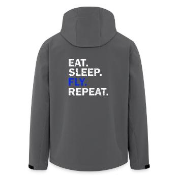 Eat Sleep Fly Répéter - Veste softshell homme en polyester recyclé Stanley/Stella - noir - Dos - AI Model Male 185 light (185cm)