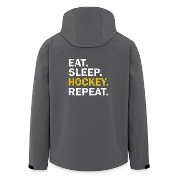 Mangez le sommeil de hockey répétition utilisé pour regarder - Veste softshell homme en polyester recyclé Stanley/Stella - noir - Dos - AI Model Male 185 light (185cm)