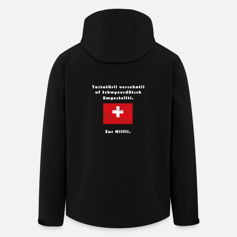 Schweizerdeutsch - Recycelte Männer Softshell-Jacke von Stanley/Stella - Schwarz