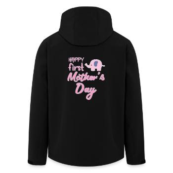Mom - Mum - Mom - Mothers Day - Mom - Gift - Men’s Recycled Softshell Jacket by Stanley/Stella - black - Back - AI Model Male 185 light (185cm)