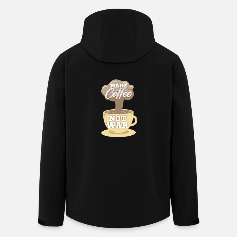 Mach Kaffee und kein Krieg - Recycelte Männer Softshell-Jacke von Stanley/Stella - Schwarz