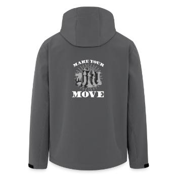 MAKE YOUR MOVE - Make your move - Chess - Men’s Recycled Softshell Jacket by Stanley/Stella - black - Back - AI Model Male 185 light (185cm)