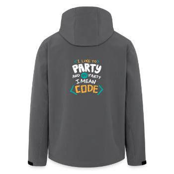 J'aime faire la fête et par fête, je veux dire le code - Veste softshell homme en polyester recyclé Stanley/Stella - noir - Dos - AI Model Male 185 light (185cm)