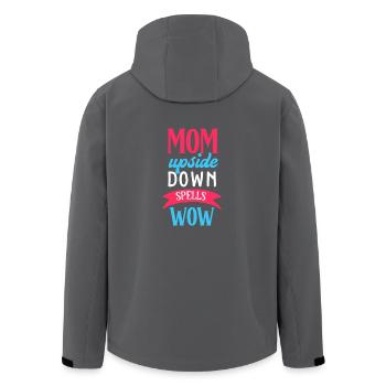 MOM Upside Down Spells WOW - Men’s Recycled Softshell Jacket by Stanley/Stella - black - Back - AI Model Male 185 light (185cm)