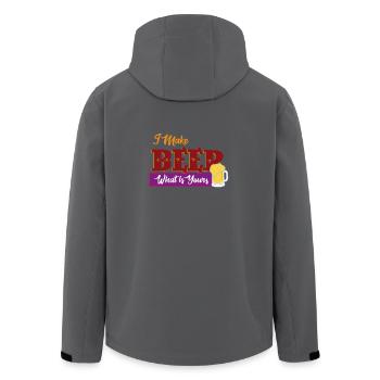 I make beer - Men’s Recycled Softshell Jacket by Stanley/Stella - black - Back - AI Model Male 185 light (185cm)