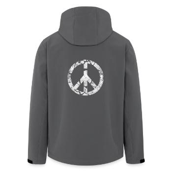 Peace Zeichen shirt Geschenk Friede Symbol - Recycelte Männer Softshell-Jacke von Stanley/Stella - Schwarz - Hinten - AI Model Male 185 light (185cm)