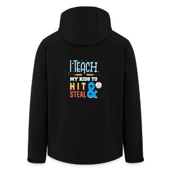 I Teach My Kids to Hit and Steal Baseball Mom Gift - Recycelte Männer Softshell-Jacke von Stanley/Stella - Schwarz - Hinten - AI Model Male 185 light (185cm)