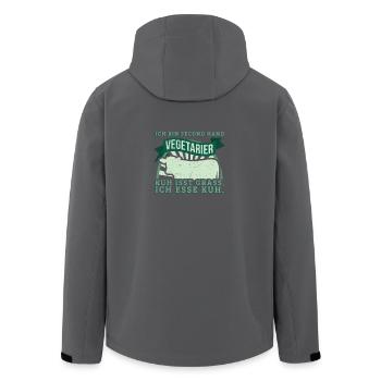 Second Hand Vegetarier - Recycelte Männer Softshell-Jacke von Stanley/Stella - Schwarz - Hinten - AI Model Male 185 light (185cm)