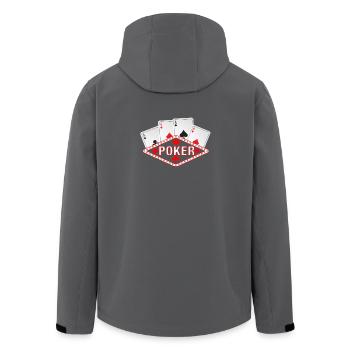 Poker - Ace - Casino - Soirée de poker - 2xCaro - Veste softshell homme en polyester recyclé Stanley/Stella - noir - Dos - AI Model Male 185 light (185cm)