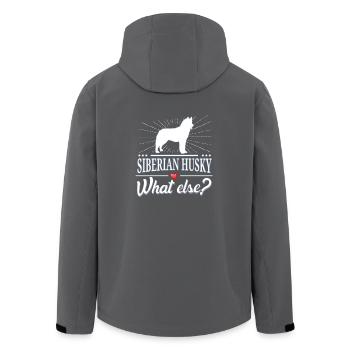 Husky sibérien quoi d'autre? - Veste softshell homme en polyester recyclé Stanley/Stella - charbon - Dos - AI Model Male 185 light (185cm)