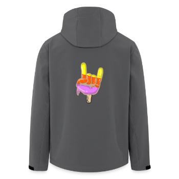 Flutschfinger Rocks - glace - doigts - Veste softshell homme en polyester recyclé Stanley/Stella - noir - Dos - AI Model Male 185 light (185cm)