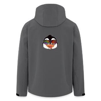 Cool penguin with sunglasses summer cartoon - Men’s Recycled Softshell Jacket by Stanley/Stella - black - Back - AI Model Male 185 light (185cm)