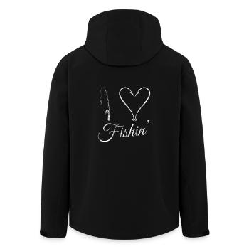 J'adore pêcheur cadeau pêcheur pêcheur pêcheur - Veste softshell homme en polyester recyclé Stanley/Stella - noir - Dos - AI Model Male 185 light (185cm)