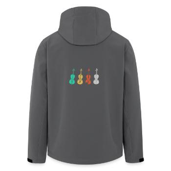 Vintage Geige Violine - Musik Geschenk - Recycelte Männer Softshell-Jacke von Stanley/Stella - Schwarz - Hinten - AI Model Male 185 light (185cm)