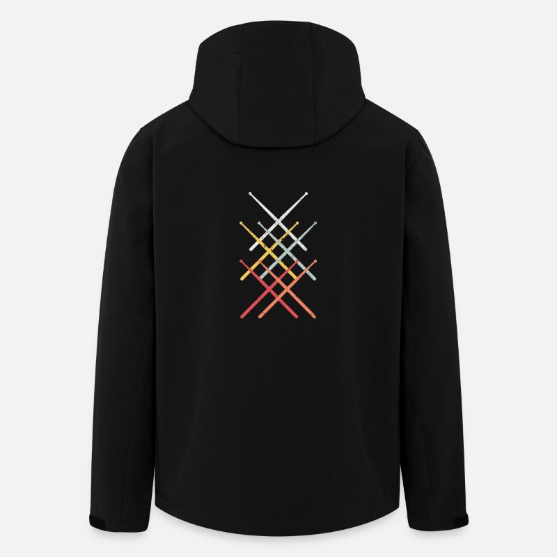 Drumsticks - Vintage Schlagzeug Drummer Geschenk - Recycelte Männer Softshell-Jacke von Stanley/Stella - Schwarz
