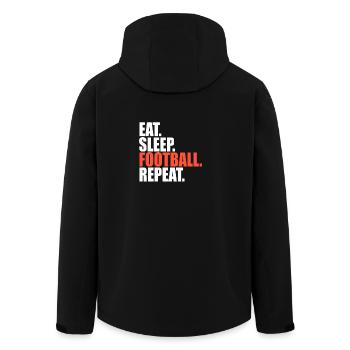 Eat Sleep Football Repeat T-Shirt Football Shirt - Recycelte Männer Softshell-Jacke von Stanley/Stella - Schwarz - Hinten - AI Model Male 185 light (185cm)