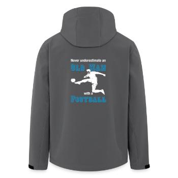 Alter Fußballspieler T-Shirt Fußball Abschied - Recycelte Männer Softshell-Jacke von Stanley/Stella - Schwarz - Hinten - AI Model Male 185 light (185cm)