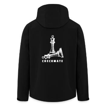 Pièce d'échecs cadeau chemise échecs joueur d'échecs - Veste softshell homme en polyester recyclé Stanley/Stella - noir - Dos - AI Model Male 185 light (185cm)