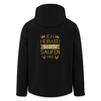 ich heirate die anderen sind zum saufen hier JGA - Recycelte Männer Softshell-Jacke von Stanley/Stella - Schwarz - Hinten - AI Model Male 185 light (185cm)