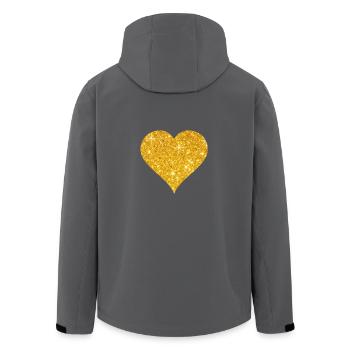 Coeur d'or amour Saint Valentin couple cadeau - Veste softshell homme en polyester recyclé Stanley/Stella - noir - Dos - AI Model Male 185 light (185cm)