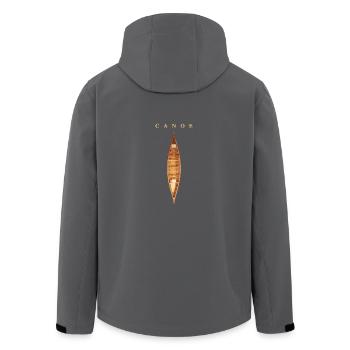 I Love Canoe Gift Canoe Canoe Team - Men’s Recycled Softshell Jacket by Stanley/Stella - black - Back - AI Model Male 185 light (185cm)