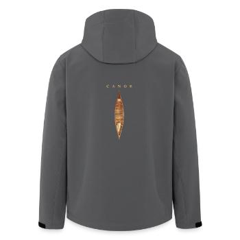 I Love Canoe Gift Canoe Canoe Team - Men’s Recycled Softshell Jacket by Stanley/Stella - black - Back - AI Model Male 185 light (185cm)