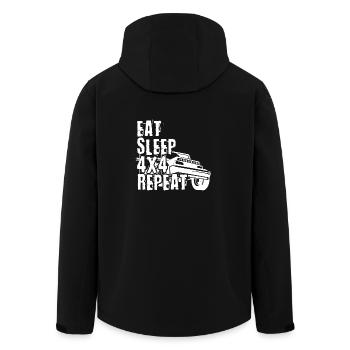 Eat Sleep 4x4 Repeat Geschenk Offroad Offroader - Recycelte Männer Softshell-Jacke von Stanley/Stella - Schwarz - Hinten - AI Model Male 185 light (185cm)