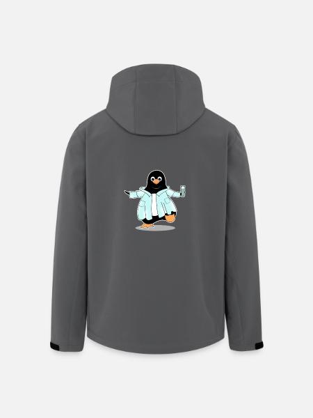 Pinguin comic Wissenschaftler Chemie Biologie - Recycelte Männer Softshell-Jacke von Stanley/Stella - Schwarz