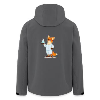 Fox comique scientifique chimie biologie - Veste softshell homme en polyester recyclé Stanley/Stella - noir - Dos - AI Model Male 185 light (185cm)