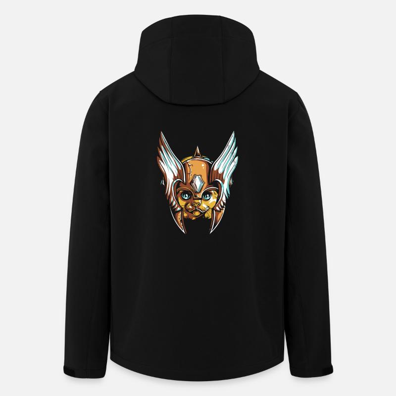 Cat with helmet - Men’s Recycled Softshell Jacket by Stanley/Stella - black