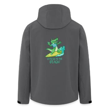 CROCKSURF - Let's go to the beach! - Men’s Recycled Softshell Jacket by Stanley/Stella - black - Back - AI Model Male 185 light (185cm)