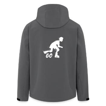 Inline skater inline skating gift roller blades - Men’s Recycled Softshell Jacket by Stanley/Stella - black - Back - AI Model Male 185 light (185cm)