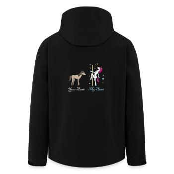 Licorne cheval votre tante mon cadeau de tante - Veste softshell homme en polyester recyclé Stanley/Stella - noir - Dos - AI Model Male 185 light (185cm)