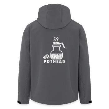 Pothead Geschenk Kaffee Kaffeekanne Lustig - Recycelte Männer Softshell-Jacke von Stanley/Stella - Schwarz - Hinten - AI Model Male 185 light (185cm)