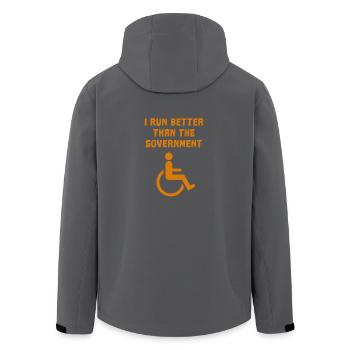 I run better than the Government - Recycelte Männer Softshell-Jacke von Stanley/Stella - Schwarz - Hinten - AI Model Male 185 light (185cm)